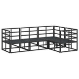 Garden Sofa Set with Cushion Black Aluminium 3378864