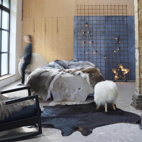 Real Cow Hide Rug Black 150x170 cm 284341