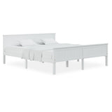Bed Frame without Mattress White Solid Wood Pine 200x200 cm 322187