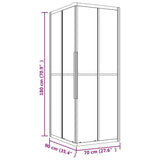 Stripe Shower Cabin ESG 90x70x180 cm Black 151850