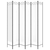 6-Panel Room Divider White 240x220 cm Fabric 350174