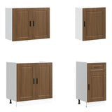 7 Piece Kitchen Cabinet Set Porto Brown Oak Engineered Wood 3314788