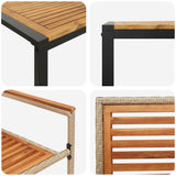 Garden Dining Set 5 pcs Beige Poly Rattan 3365474