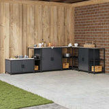 Kitchen Storage HATTEM Anthracite 30 x 50 x 92 cm Steel 874977