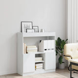 Highboard White 92x33x100 cm Engineered Wood 855124