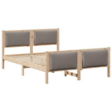 Bed Frame with Headboard Taupe 135 x 190 cm Fabric 878342