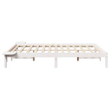 Bed Frame White 140 x 200 cm Solid Pine Wood 873188