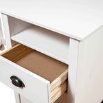 ZNTS Desk Hill White 150x50x74 cm Solid Pine Wood 289000