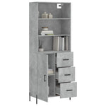 Highboard Concrete Grey 69.5x34x180 cm Engineered Wood 3189457