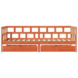 Daybed with Drawers without Mattress Wax Brown 80x200 cm Solid Wood 3302090