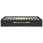 ZNTS Bed Frame without Mattress Black 120x190 cm Small Double Engineered Wood 3295514