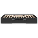 ZNTS Bed Frame without Mattress Black 120x190 cm Small Double Engineered Wood 3295514