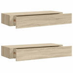 Wall-mounted Drawer Shelves 2 pcs Oak 60x23.5x10cm MDF 330262