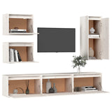 TV Cabinets 6 pcs White Solid Wood Pine 3100185