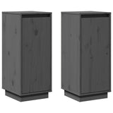Sideboards 2 pcs Grey 31.5x34x75 cm Solid Wood Pine 813355