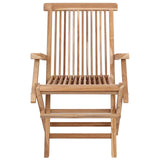 Folding Garden Chair 2 pcs Natural Solid Teak Wood 42028483