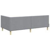 Corner Bed Frame Light Grey 100 cm x 200 cm Velvet 42016197