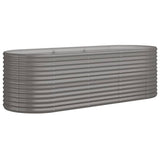 Garden Raised Bed Galvanised Steel 224x80x68 cm Grey 318954