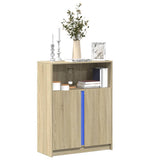 Sideboard with LED Sonoma Oak 77x34x100 cm Engineered Wood 852147