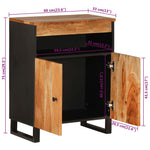ZNTS Sideboard with 2 Doors 60x33x75 cm Solid Wood Acacia 352914