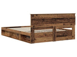 Bed Frame with Headboard Old Wood 140 x 190 cm Solid Pine Wood 3410086