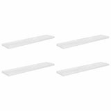 Floating Wall Shelves 4 pcs High Gloss White 120x23.5x3.8 cm MDF 323759