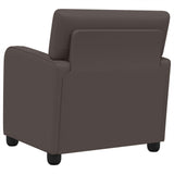 Armchair Shiny Brown Faux Leather 42043436
