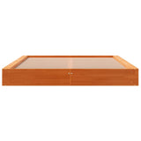 Bed Frame without Mattress Wax Brown 150x200 cm King Size Solid Wood Pine 844427