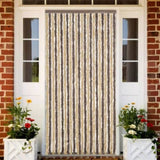 Fly Curtain Dark Brown and Beige 100x200 cm Chenille 377357