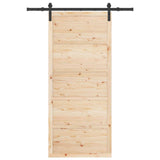 Sliding Door Natural 80 x 208 cm Solid Pine Wood 3445654