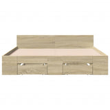 Bed Frame with Drawers without Mattress Sonoma Oak 120x200 cm 3280757
