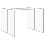 Dog House with Run Light Grey 214x661x181 cm Galvanised Steel 3189127