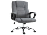 Linen-Look Swivel Office Chair - Dark Grey T3398P342259