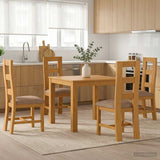 Dining Set 5 pcs Grey Solid Oak Wood 3430341