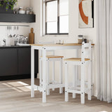 Bar Chairs 2 pcs White Solid Wood Pine 4005695