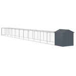 Chicken Cage with Run Anthracite 117x1221x123 cm Galvanised Steel 3189073