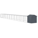 Chicken Cage with Run Anthracite 117x1221x123 cm Galvanised Steel 3189073