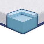 Mattress White and Blue 90 x 200 cm Gel Memory Foam 4106338