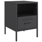 ZNTS Bedside Cabinets 2 pcs Black 36x39x50.5 cm Steel 843055