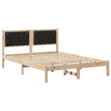 Bed Frame with Headboard Black 150 x 200 cm Solid Pine Wood 878181
