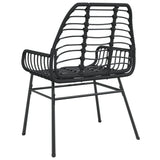 Garden Chairs 2 pcs Black Poly Rattan 369091