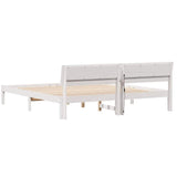 Bed Frame with Headboard White 180 x 200 cm Solid Pine Wood 872768
