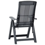 Garden Chair Set of 2 Anthracite Plastic Standard Foldable 48768