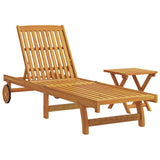 Sun Lounger Set of 2 Brown Solid acacia wood Standard Foldable 3325199