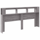 LED Headboard Grey Sonoma 200 cm Engineered Wood 837370