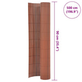 Double-Sided Garden Fence PVC 90x500 cm Brown 43630