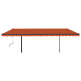 Manual Retractable Awning with Posts 6x3 m Orange and Brown 3070200