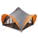 Tipi Tent Grey and Orange 6-Person Polyester and Steel 42028625