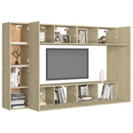 ZNTS 8 Piece TV Cabinet Set Sonoma Oak Engineered Wood 3078984