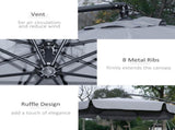 2.7m Garden Banana Parasol Cantilever Umbrella with Crank Handle and Cross Base for Outdoor, Hanging T3398P320143